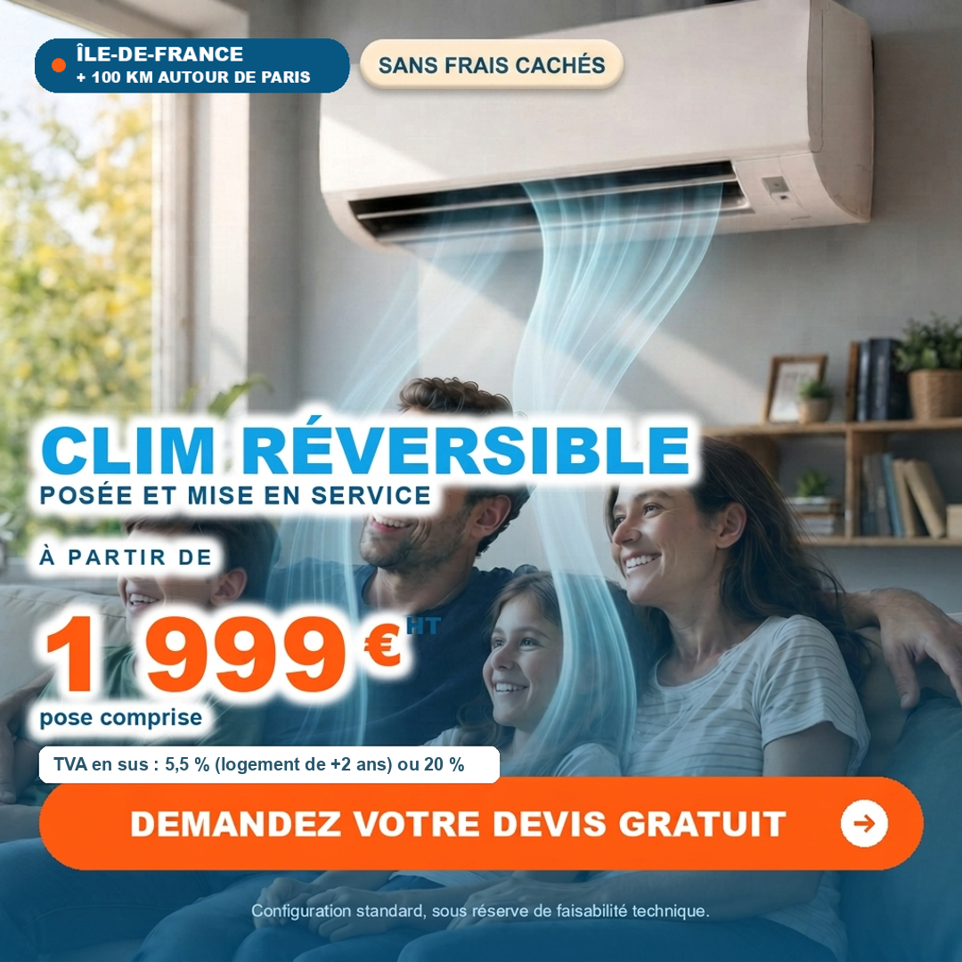 Clim réversible 1 split