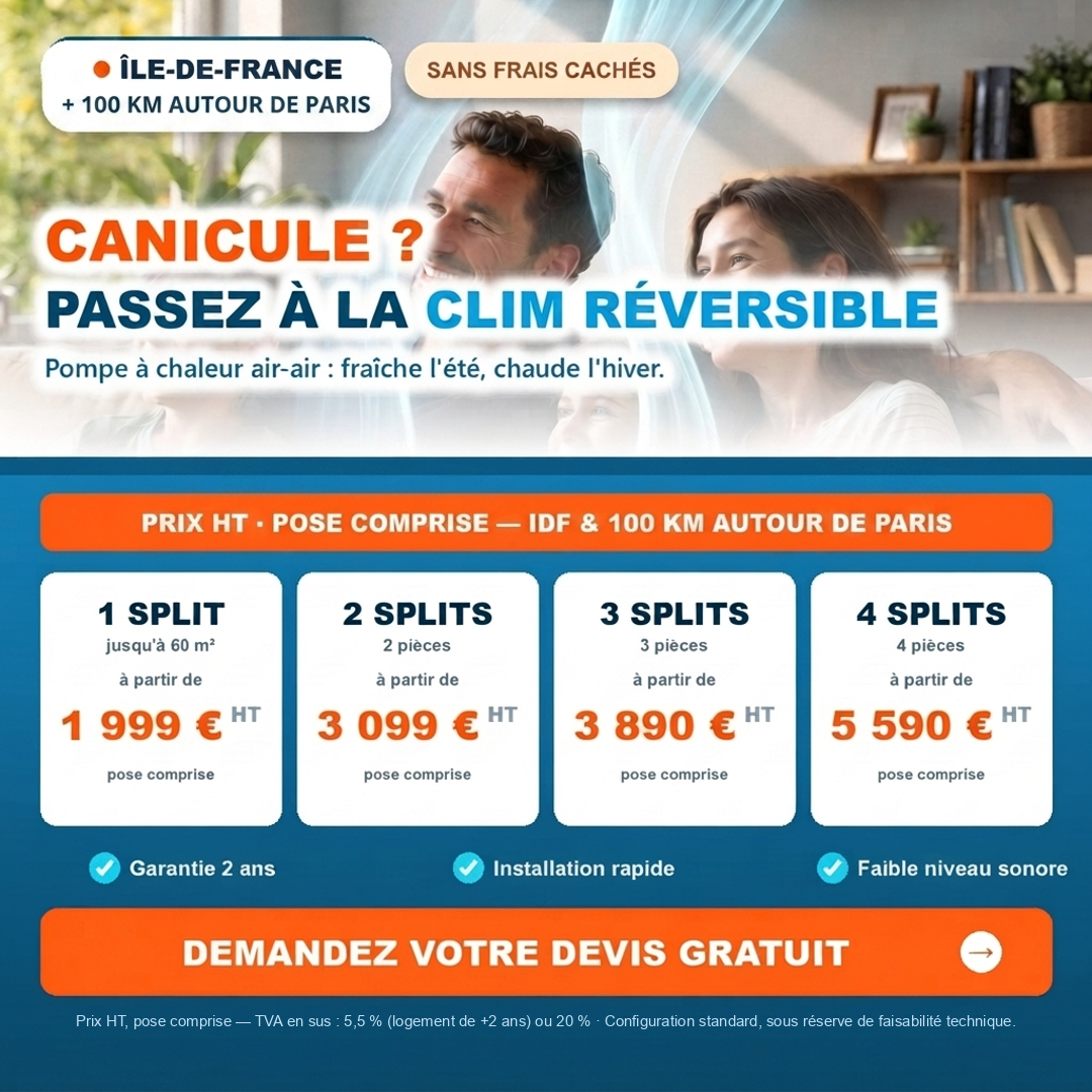 Clim réversible Nego Eco posée — vue produit