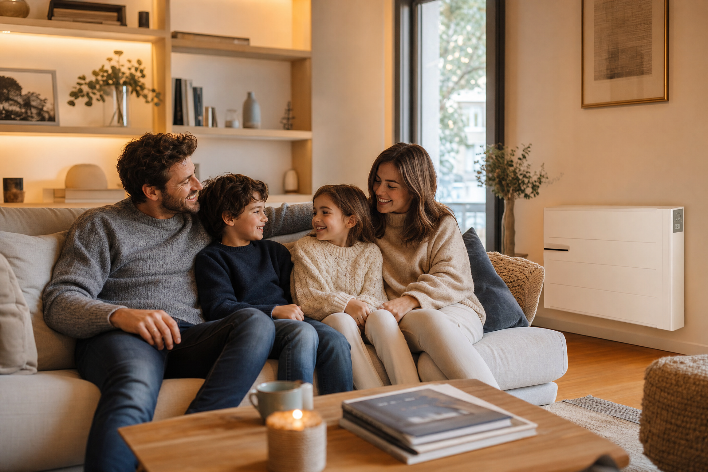 Famille confortable dans son logement